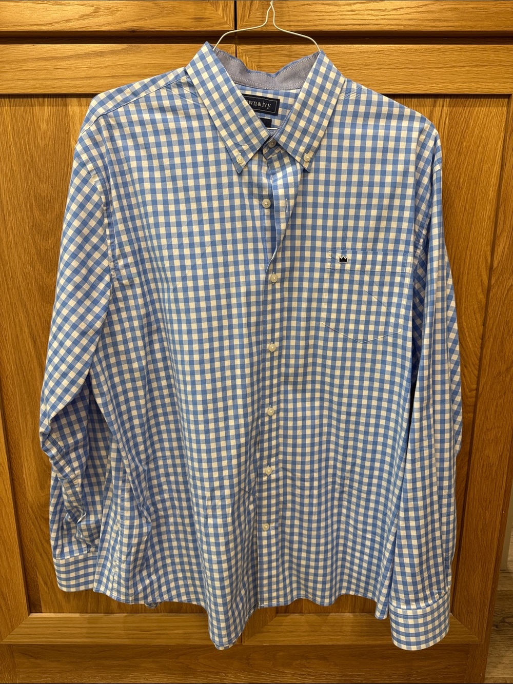 crown & ivy Blue and White Gingham Button-Down Shirt